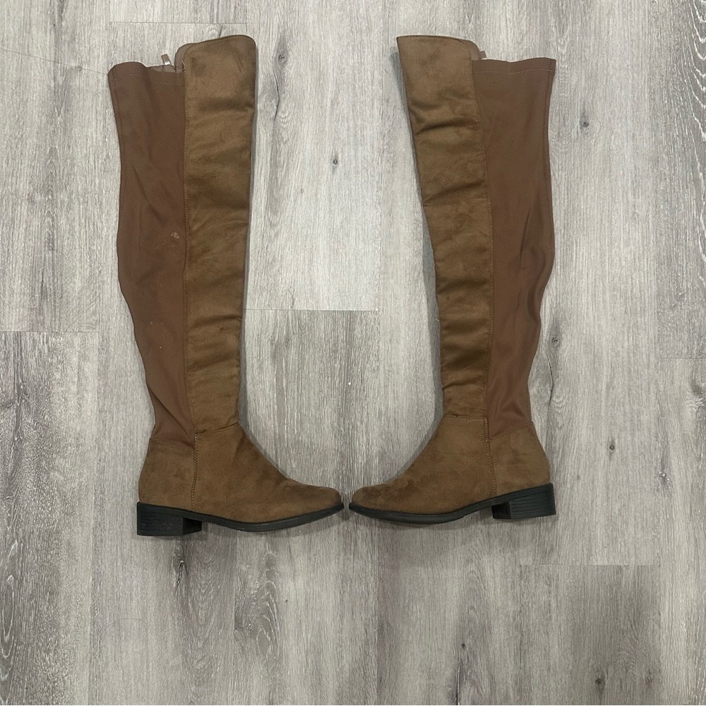 Fashion Nova Tan Over the Knee Boots